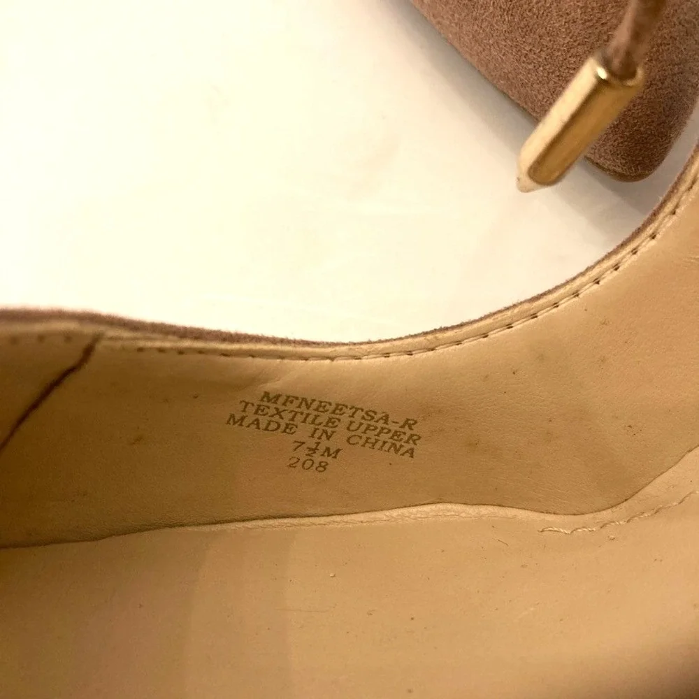 Marc Fisher Neetsa Beige Lace Front Fabric‎ Stiletto Pumps Heels Women's 8.5M